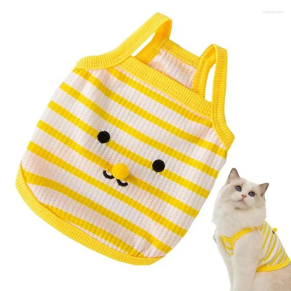 Costumes de chat Shirt Stripe pour Stripe Sans manches T-shirt extensible T-shirts de chaton mignon Stronge