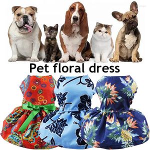 Disfraces de gato, ropa de verano para mascotas, vestido de princesa con estampado Floral para cachorros, ropa para gatos, vestidos sin mangas encantadores con flores rotas a la moda