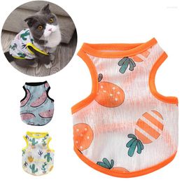 Katkostuums Zonnebescherming Kleding voor katten zomer huisdiervest ultradunne ademende schattige print kitten puppy kleding pyjama ropa gato