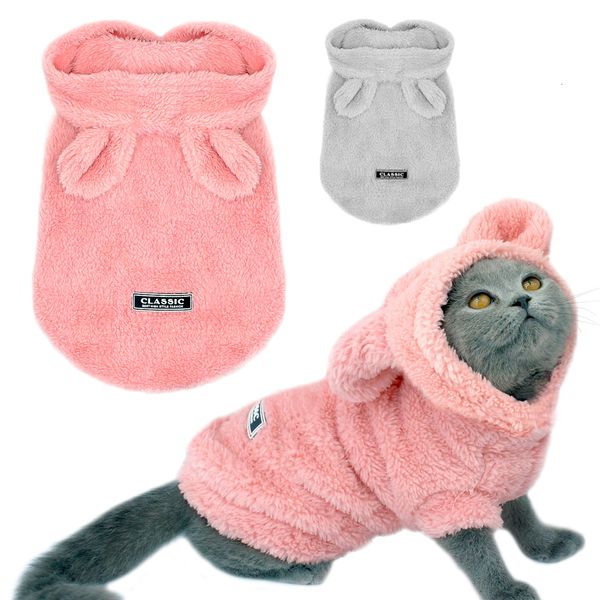 Trajes de gato Ropa de gato caliente Invierno Pet Puppy Kitten Coat Chaqueta para perros pequeños medianos Gatos Chihuahua Yorkshire Ropa Traje Rosa S-2XL 230908