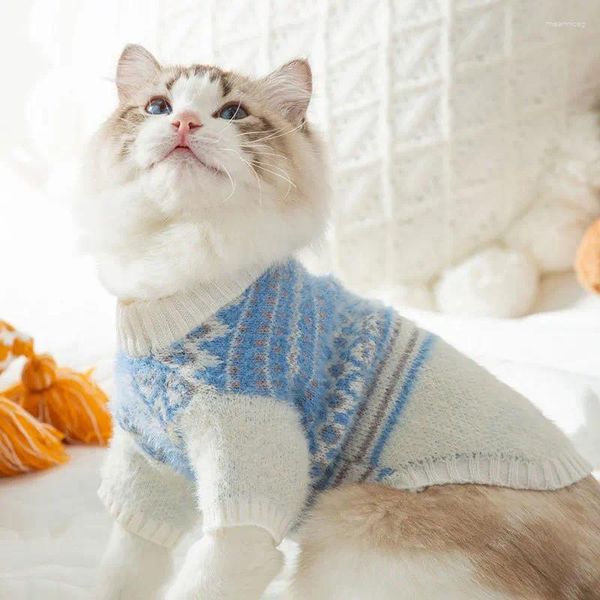 Costumes de chat Chaleur et épaississement Argyle Pull Teddy Petit Moyen Chien Vêtements Bipedal Pet Automne Hiver Chandails Chats Produits Chauds