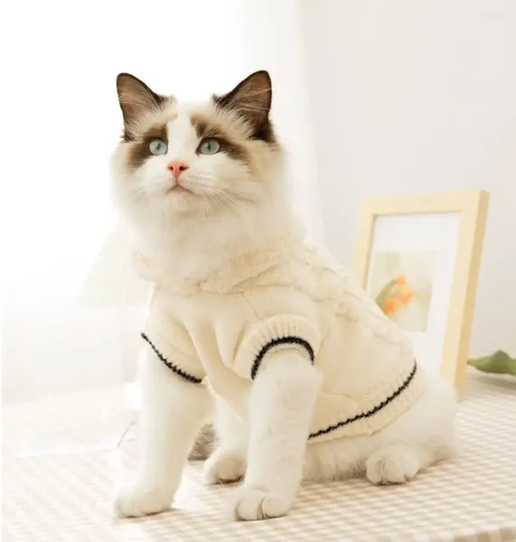 Costumes de chat vêtements d'hiver pull tricoté pour animaux de compagnie pour petits chiens gilet de chiot