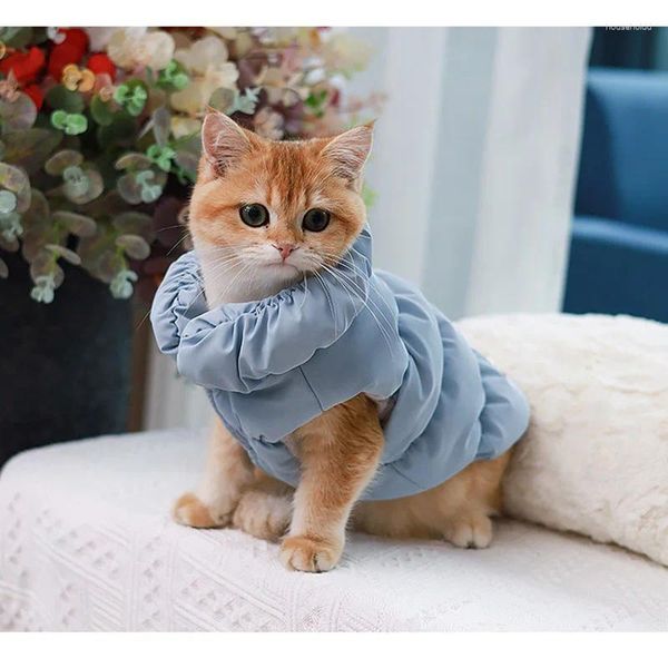 Trajes de gato Ropa de perro engrosada de invierno Cachorro Gatito Abrigo Chaleco Cálido Hebilla Chaqueta de algodón Adecuado para Chihuahua Bulldog Poodle