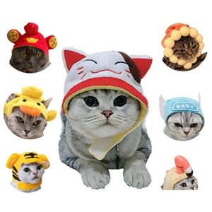 Cat Costumes Winter Warm Pet Hats grappige cartoon dierenoren hoofddeksel kerstkostuum cosplay cap decoratieve accessoires drop leveren dhh93