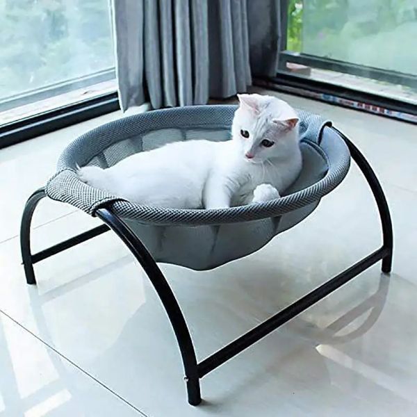 Cama para perros y gatos, hamaca para mascotas, cama de pie para gatos, suministros para mascotas, estructura estable de lavado completo, desmontable, excelente transpirabilidad 240226