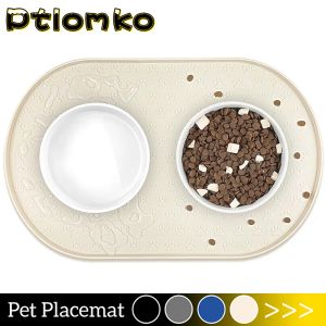 Cat Dog Food Mat Pet Placemat Cat Feeding Placemat Dog Bowl Pad Easy to Clean Non-Slip Silicone Cats Dogs Drink Feeding Supplies