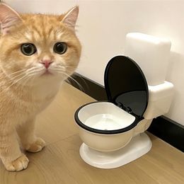 Cat Drinker Funny Pet Toilet Drinken Fontein Water Dispenser Puppy Dog Teddy Automatische Flow Unplugged 220323