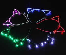 Cat Ear Led Hoofdband Hair Hoop Band Licht Verjaardag Wedding Party Accessoires Hoofdkleding Maskerade Decoraties Leuk 5YK BZ8928400