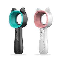 Cat Ear Mini Handheld Fan Personal Leafless Cooling Fans Leuke Ontwerp Draagbare USB Oplaadbare 1200mAh batterij 3 Snelheid 2022