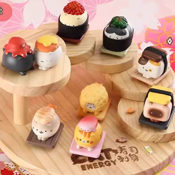 Cat Energy Japanese Octopus Sushi Blind Box Toys Mystery Caja Ciega Cute Kawaii Modèle Table Cadeau S surprise Doll 240407