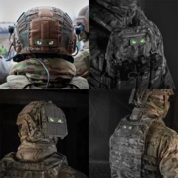 Cat Eye Helmet Tactic Tiger Patches Reflecterend Luminous Personalized Emblem Military Badges Appliques met haaklusdoek Decor