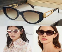 Cat Eye O039Lock zonnebril Echte vrouwen Club Luxe goud metaaltortschildpad Ontwerper Vintage Gradient Glasses Joint NA8752637