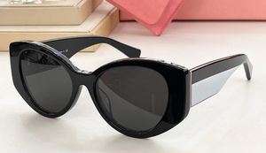 Lunettes de soleil ovales œil de chat, verres noirs gris foncé pour femmes, monture solaire, lunettes de soleil Gafas de sol UV400 avec boîte