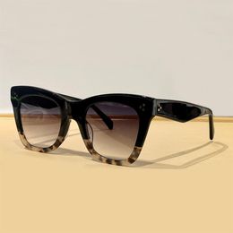 Lunettes de soleil carrées œil de chat noir Havane gris dégradé femmes lunettes de soleil design Sonnenbrille gafa de sol UV lunettes avec Box247j