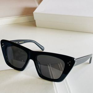 Wimen lunettes de soleil 4S187 oeil de chat cadre noir décoration rivet à trois points mode classique dames vacances à la plage lunettes protection UV qualité supérieure avec boîte