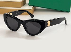 Lunettes de soleil œil de chat noir or/gris lentille femmes été lunettes de soleil gafas de sol Sonnenbrille UV400 lunettes avec boîte