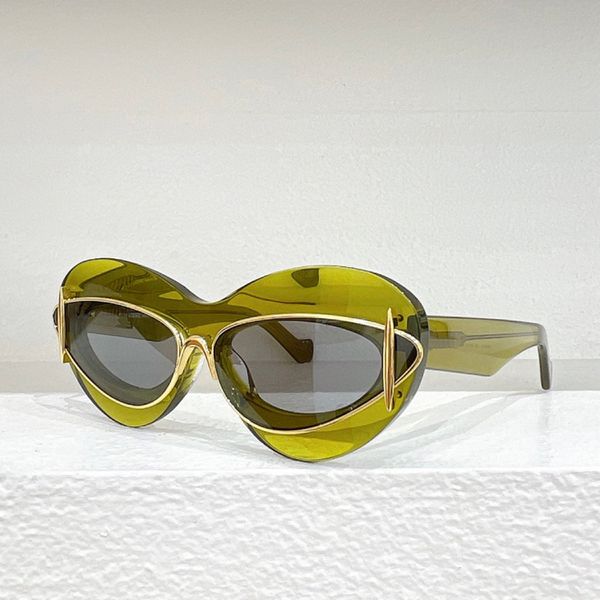 lunettes de soleil œil de chat designer LW40119I LW40120I lunettes de soleil acétate papillon grand cadre lentille cadre marque masque de protection jaune lunettes de miroir de conduite