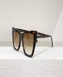 Cat Eye-zonnebril voor dames 846 Havana Brown Shaded Damesmode Shades Zonnebril UV-lens met doos6814641