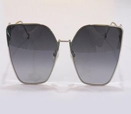 Gafas de sol de ojo de gato Lente de gradiente Silvergrey 0323 Sunnies Sonnenbrille Fashion Fashion Glasses Shades UV400 Protección con Box3151898
