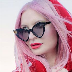Cat Eye lunettes de soleil femmes 2021 marque concepteur Vintage femme dame lunettes classique rétro à la mode coloré imprimé léopard