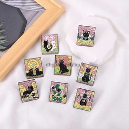 Nourriture pour chats et boissons Tarot Carte en forme d'émail broches Épingles de badges de revers mignons esthétiques pour sac à dos