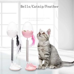 Cat Food Feeders Ball Pet Interactive Plume Jouet Fuite Tumbler Oeuf Smarter Chat Chiens Jouant Jouets Traiter Boule Secouant 210929