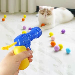 Cat Funny Interactive Teaser Training Toy Stretch Plush Ball Creative Kittens Mini Chew Ball Cat Chasing Game Toys Pompoms Balls