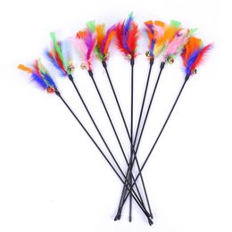 Cat Furniture Scratchers 5pcs Funny Kitten Teaser Interactive Toy Rod con Bell y Feather Toys para mascotas Cats Stick Wire Chaser Wand Color aleatorio 230606