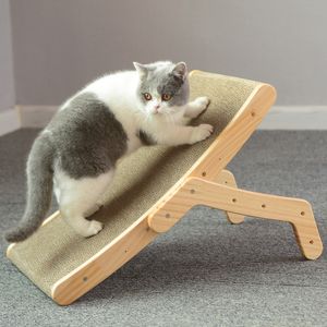 Cat Furniture Scratchers Cat Scratcher Board Wooden Frame Cat Scratching Bed Anti-Scratch Toys Claw Couch Scraper For Cats 230526