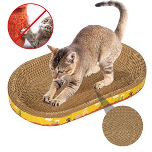 Griffoirs de meubles pour chat Planche à gratter pour chat Jouets pour chat Protéger les meubles Griffe de meulage Grattoir pour chat Ovale Papier ondulé Résistant à l'usure Accessoires pour chat