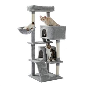 Cat Furniture Scratchers Huishoudelijk bezorg speelgoed krabben hout klimmende boom springen met ladderframe Post 230210