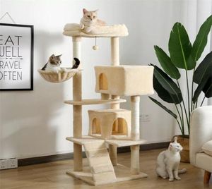 Cat Meubles Scratchers Drop Tree Tower Tower avec grand condo Cyzy Perch Bed Scratch Posts Toys 2301061332956