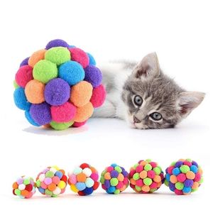 Cat Furniture Scratchers Handgemaakte en leuke kat stuiterende bal speelgoed katje pluche bell ballen muis planeet kauwen interactieve huisdier accessoires