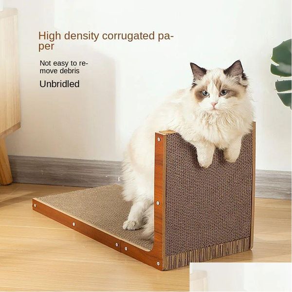 Grattoirs pour meubles de chat Planche à gratter en forme de L Grattoir détachable Poste à gratter pour chats Griffe de meulage Jouet d'escalade Pet Drop D Dhxmg