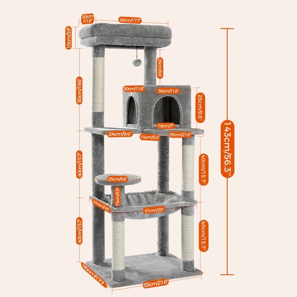 Cat Meubles Scratchers Tour d'arbre de niveau MTI avec Condo Scratch Post For House Scratcher Supplies Toy Drop Livrot Home Garden PE DH4YV