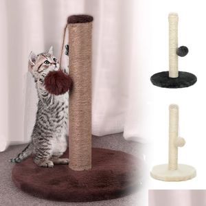 Meubles de chat Scratchers Scratchers Pet Toy Sisal Cat Scratching Post pour arbre Chaton Escalade Jum Tower avec grattoir à billes Protectin Dh2NN