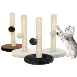 Cat Furniture Scratchers Sisal Rope Scraper Scratching Post Kitten Pet Jumping Tower speelgoed met Ball S Sofa Protector Climbing Tree Scratcher 230227
