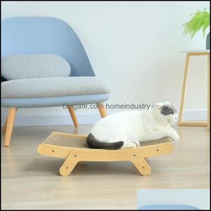 Grattoirs pour meubles de chat en bois massif, protecteurs anti-grattoirs pour chat, planche à gratter, broyeur à griffes, nid en carton ondulé, Homeindustry Dhxv2