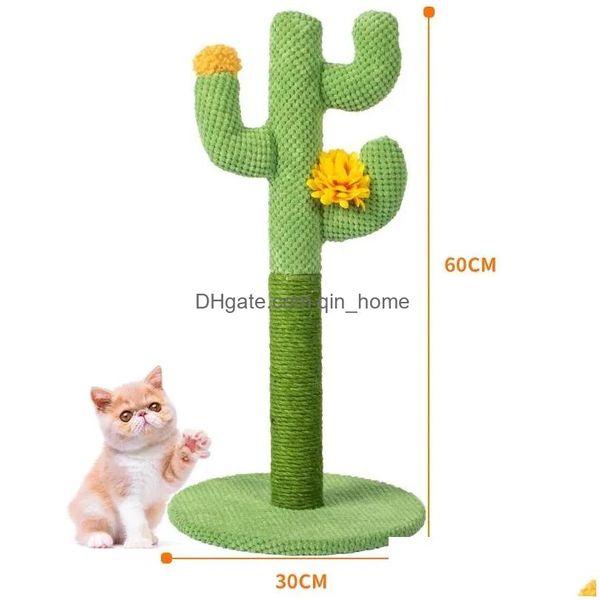 Muebles para gatos Rascadores Tops Poste de rascado para gatito Marco de escalada Árbol de gatito Torre de gatito con bola P Herramienta de escalada de juguete Drop del Dhad9