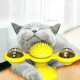 Rascadores de muebles para gatos, molino de viento, juguete interactivo para mascotas, juego de rompecabezas con tocadiscos Whirligig, cepillo para gatito, suministros para dientes 230510