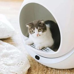 Toiletage de chat Auto-nettoyage des chats de sable à litière intelligente Boîte à litière fermée Toilet Rotary Training Détachement PETS PETS LED DE LITEUR ACCES5411100