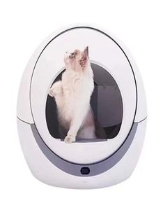 Aseo para gatos, autolimpieza automática, caja de arena para gatos, caja de arena inteligente, bandeja cerrada, inodoro, entrenamiento giratorio, colcha desmontable, acceso para mascotas 9632643