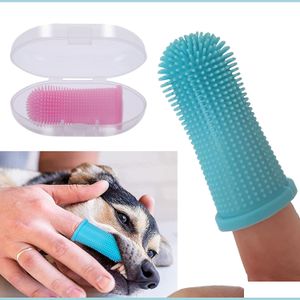 Cat Grooming Cat Grooming Super Soft Dog Pet Finger Cepillo de dientes Limpieza de dientes Cuidado del mal aliento No tóxico Sile Tool Supplies D Bdesybag Dhgy6