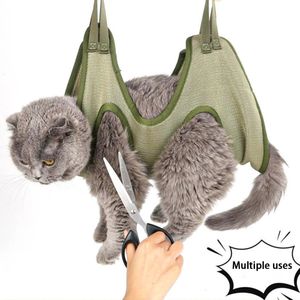 Chat toilettage coupe des ongles anti-rayures morsure sac fixe bain coupe sac de retenue Pet beauté hamac suspendu Pet fournitures ensemble