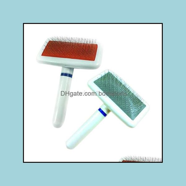 Suministros de aseo para gatos Pet Home Garden Práctico Perro Denso Gilling Clean Pin Brush Cachorro Pelo Pulga Peine Slicker Drop Entrega 2021 Eoelg