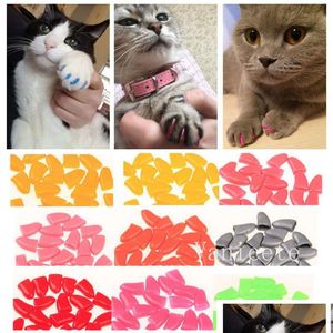 Fournitures de toilettage pour chats Sile Cats Nail Wrap Kitty Nail-Caps Kitten Paw Claw Protector Anti-Scratch Cat-Nail Er T9I002234 Drop Delivery Dhx9O