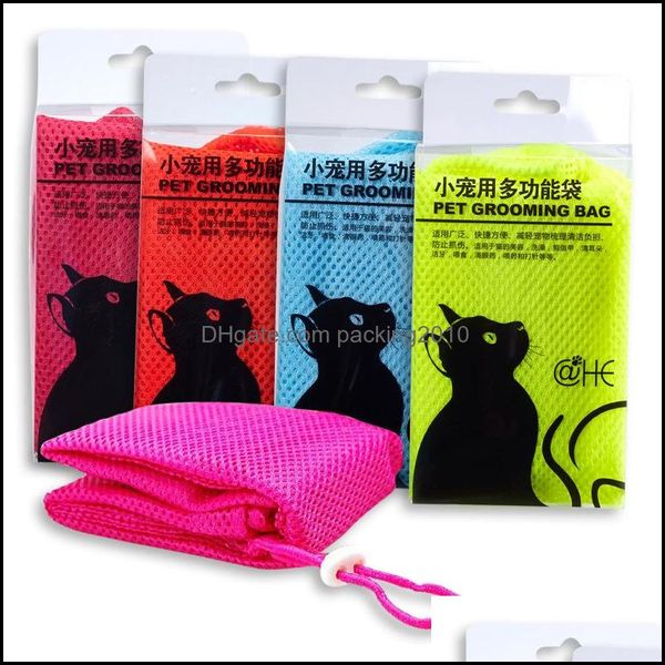 Chat Toilettage Lavage Chat Sac Anti Seizing Animaux Fournitures Lavable Pratique Sécurité Soins Polychromatique Garniture Ongles Sacs Nouvelle Arrivée Dhl0Y