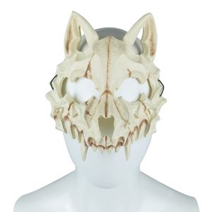 Cat Joker Halloween Carnaval Volwassenen Cosplay Soft PU Schuim Wolf Tiger Dier Skull Mask