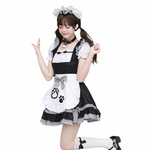 Chat Lady Maid Costume pour les femmes japonaises mignon Maid noir et blanc classique Maid Cosplay Costumes femmes jeu de rôle P1nS #