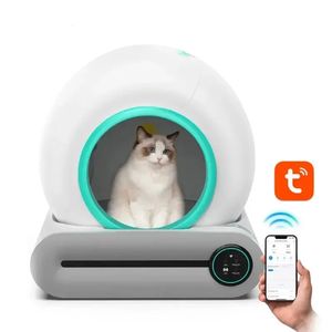 Bac à litière pour chat bacs à sable autonettoyants automatiques pour chats toilettes intelligentes 231225